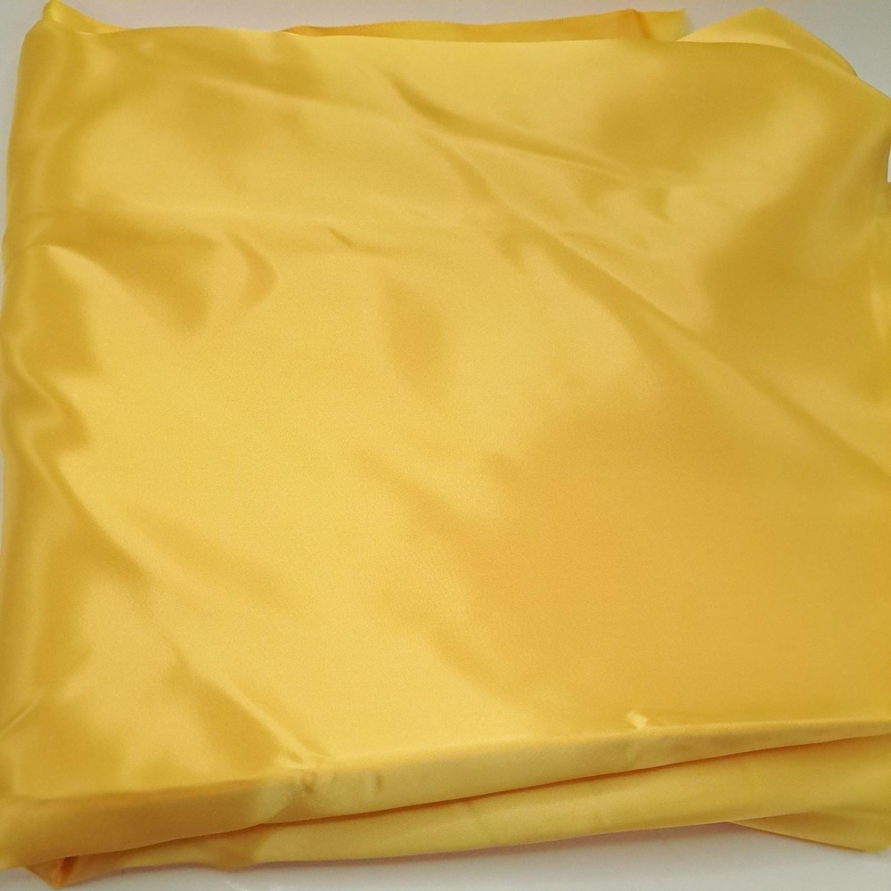 Vintage Golden Yellow Satin Fabric 6 Yard 45"W Formal Dress Bridal Prom Material